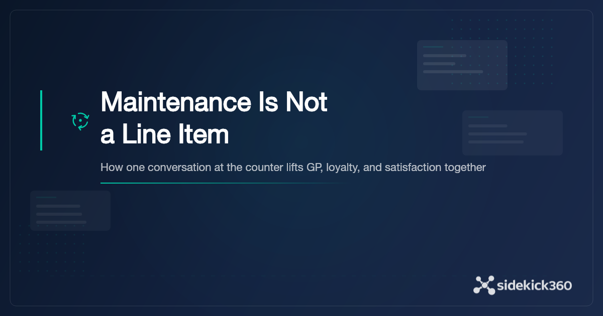 Maintenance Is Not a Line Item. It’s the Thing That Lifts Your Whole Shop.